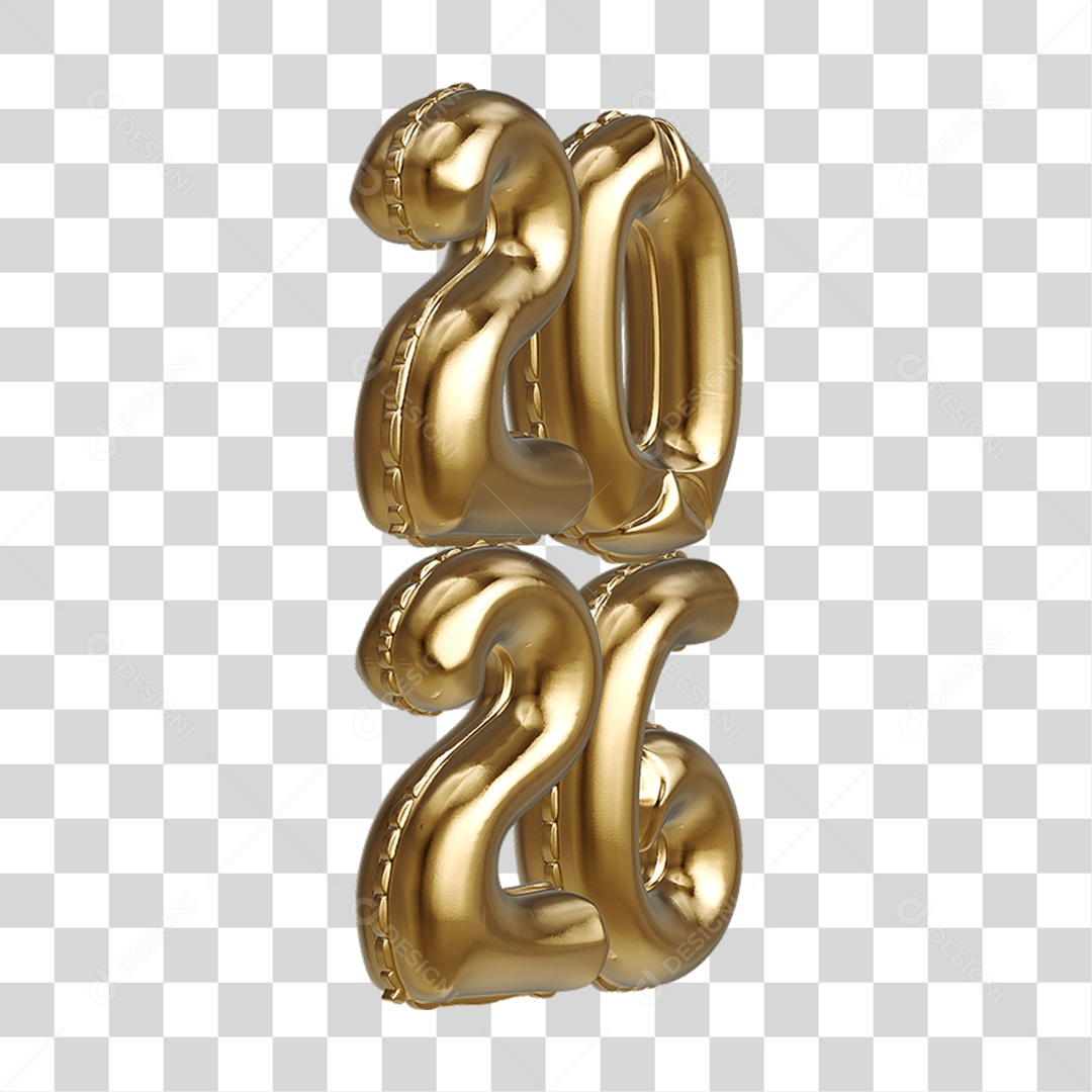 Balões 2026 Ano Novo PNG Transparente