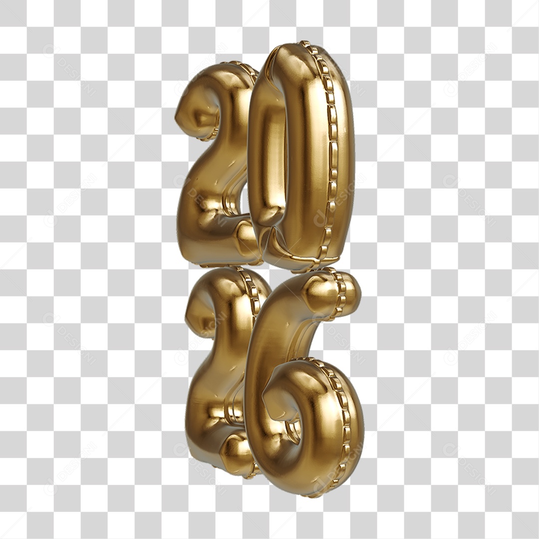 Balões 2026 Ano Novo PNG Transparente