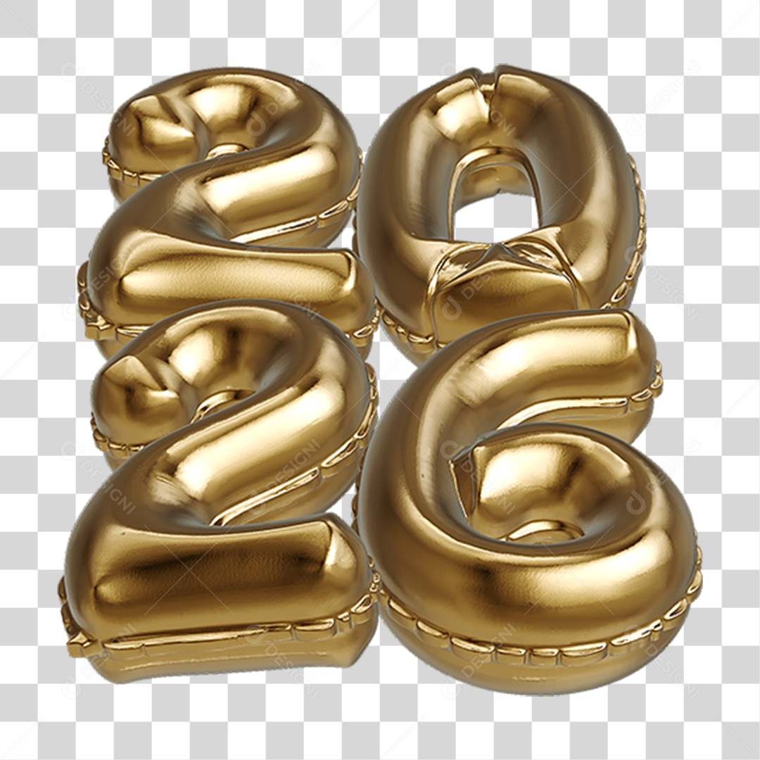 Balões 2026 Ano Novo PNG Transparente