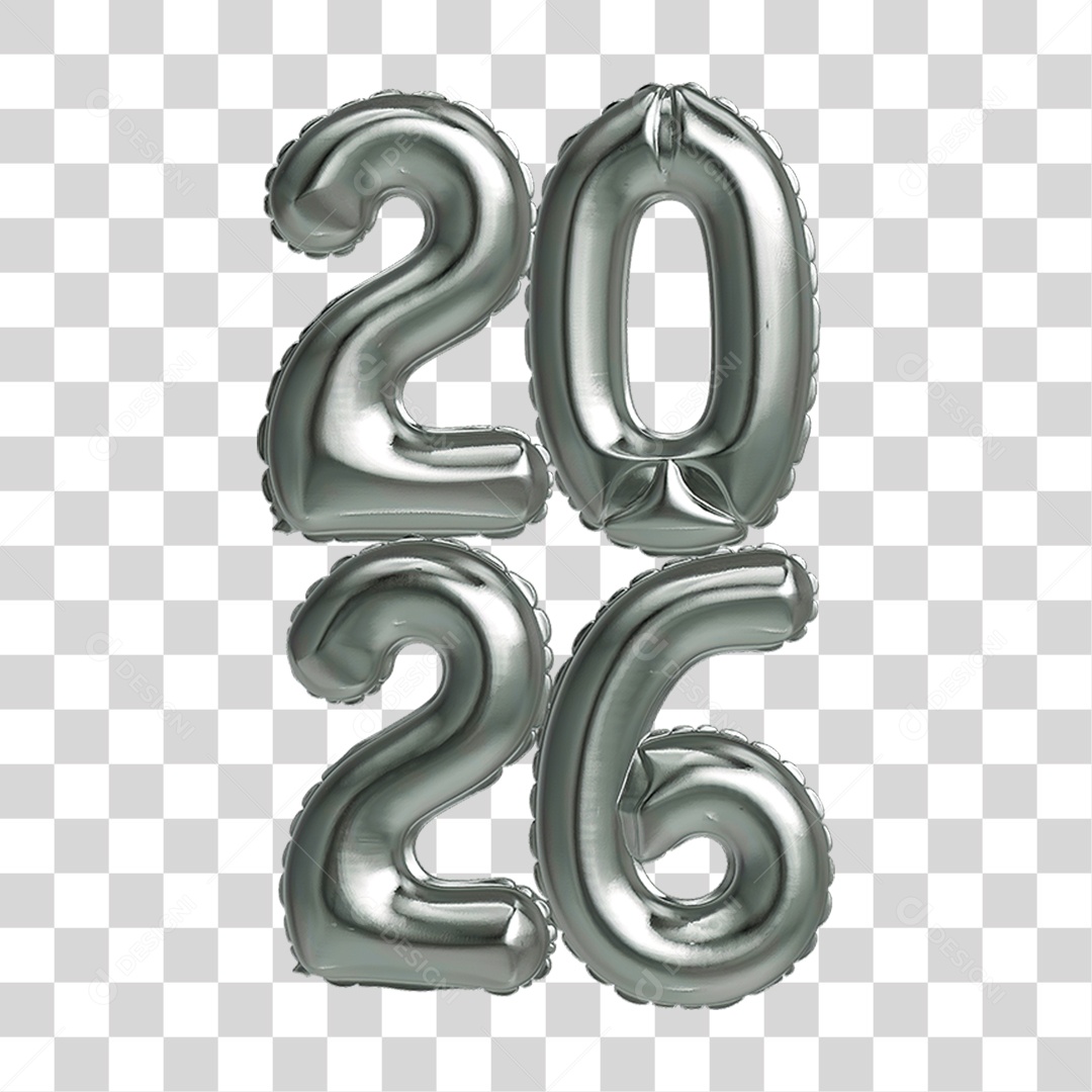 Balões 2026 Ano Novo PNG Transparente