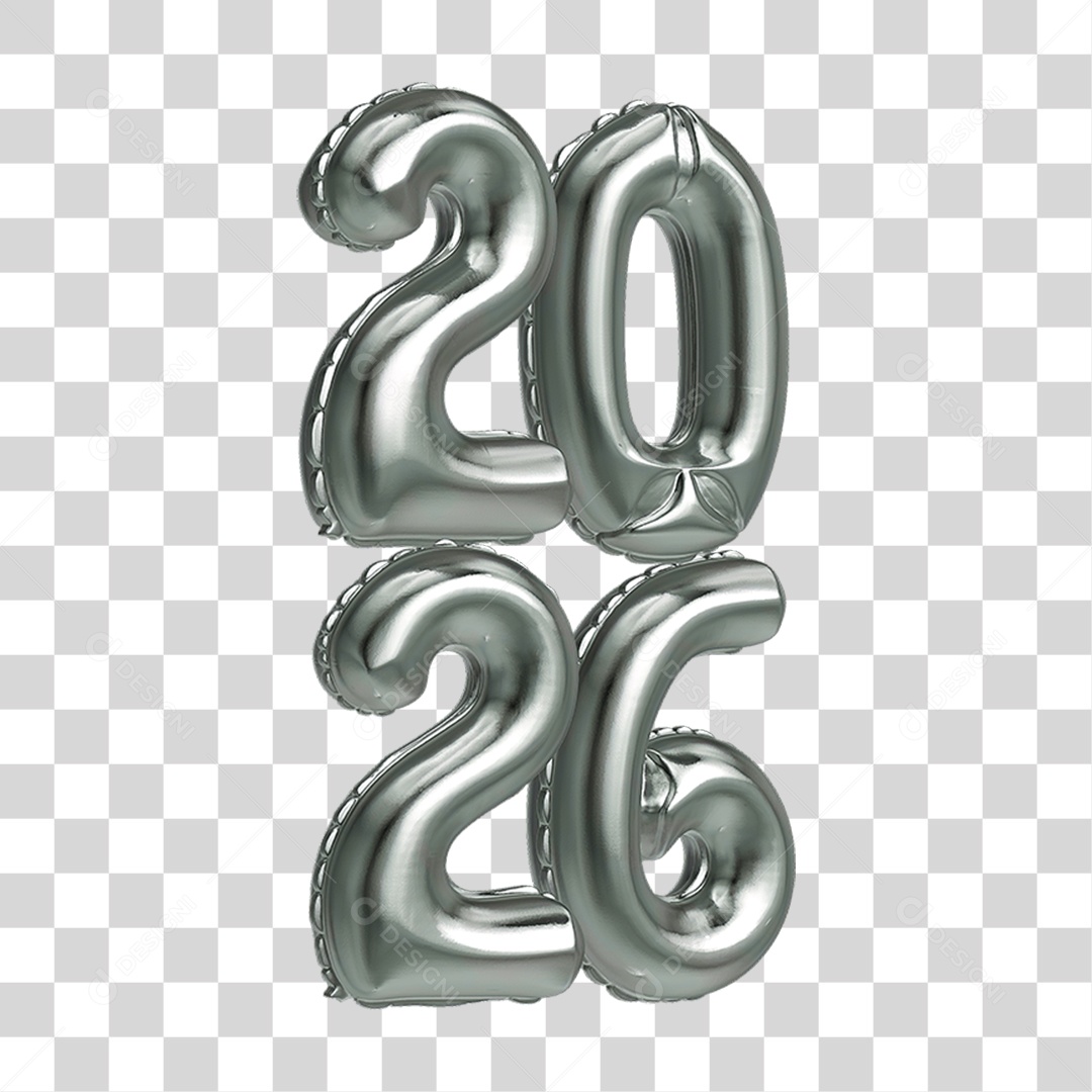 Balões 2026 Ano Novo PNG Transparente