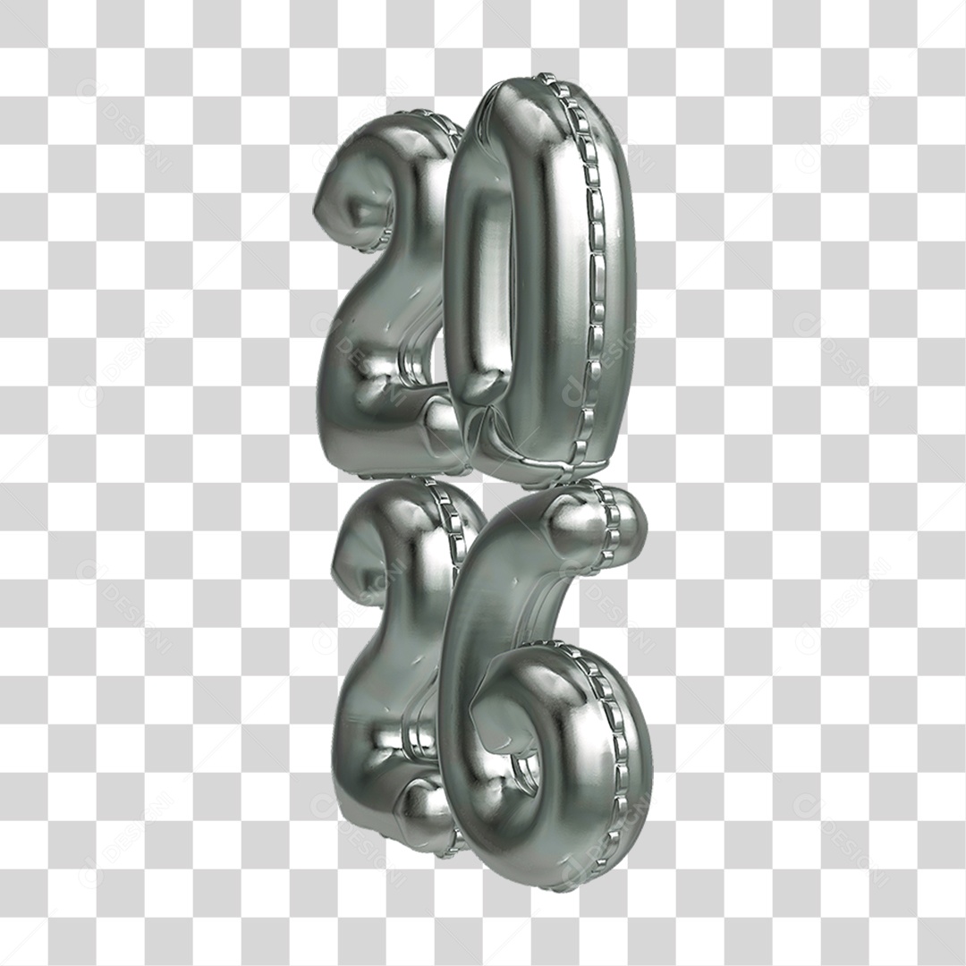 Balões 2026 Ano Novo PNG Transparente