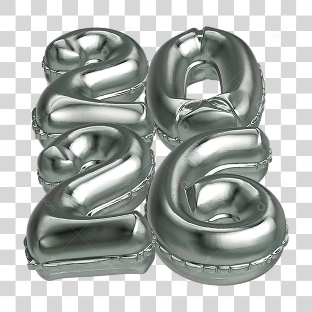 Balões 2026 Ano Novo PNG Transparente