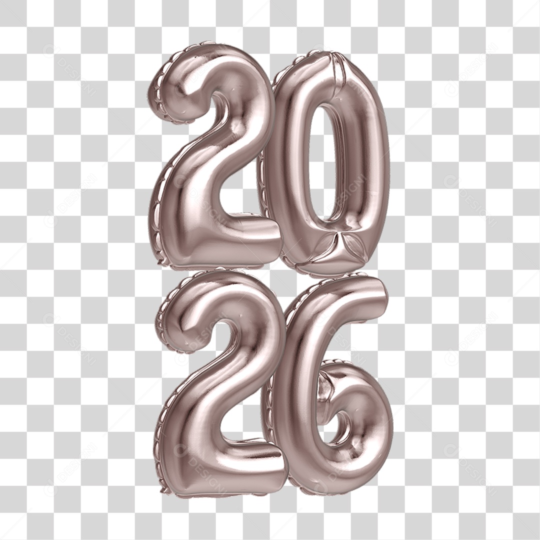 Balões 2026 Ano Novo PNG Transparente