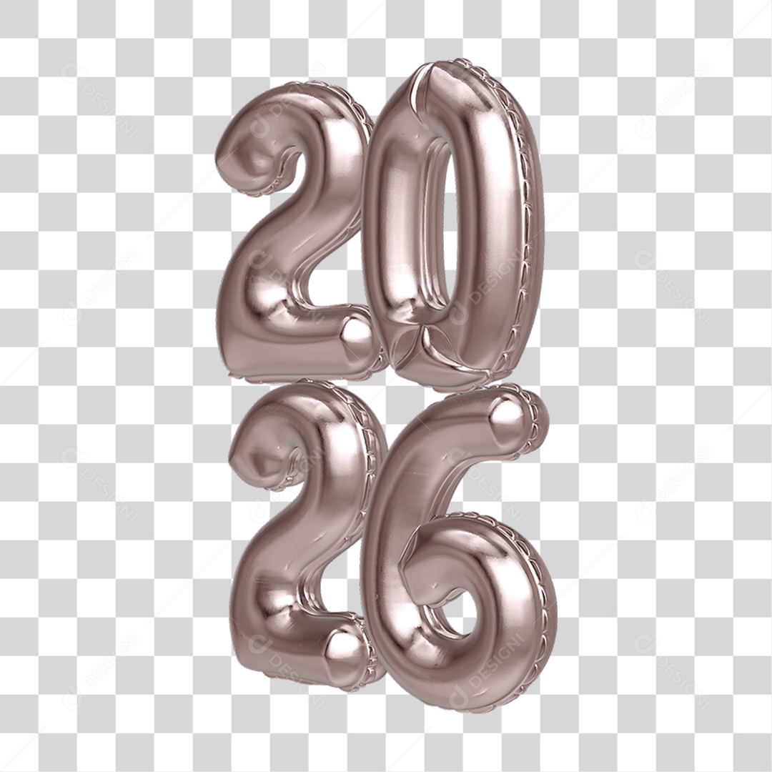 Balões 2026 Ano Novo PNG Transparente