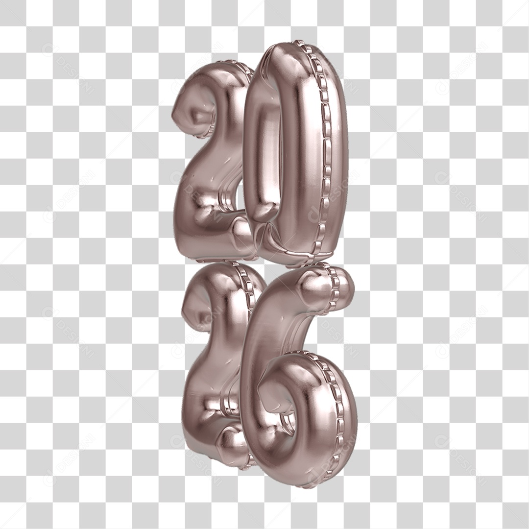 Balões 2026 Ano Novo PNG Transparente