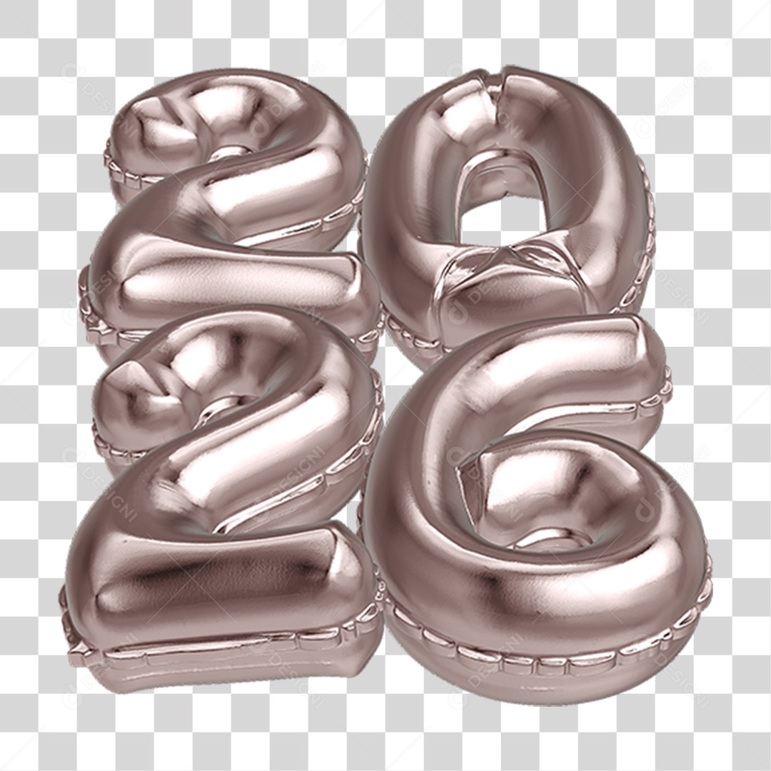 Balões 2026 Ano Novo PNG Transparente