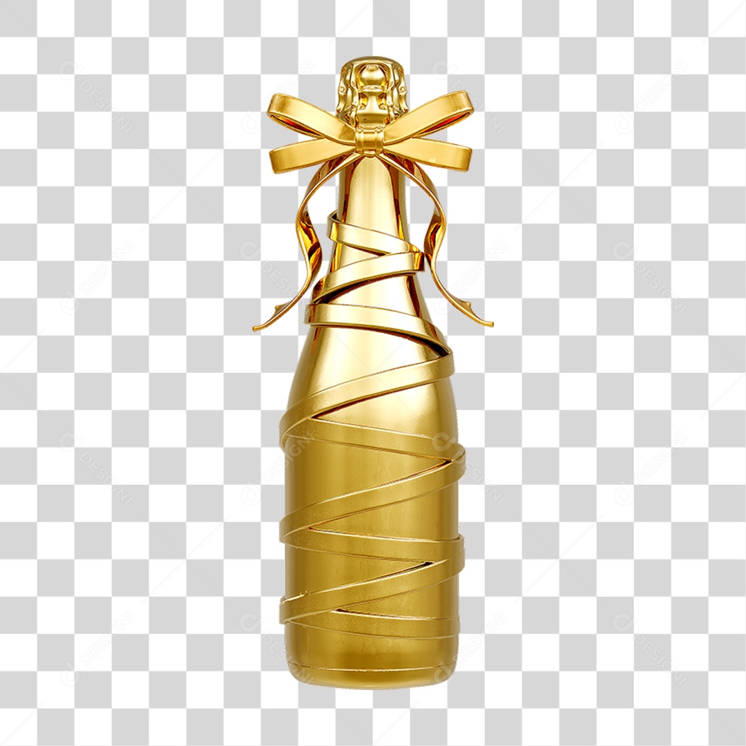Garrafa de Champanhe Ano Novo PNG Transparente
