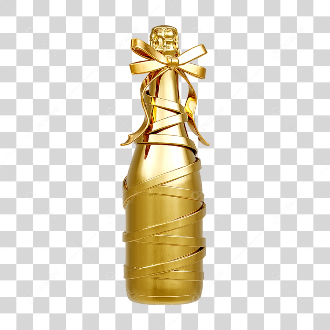 Garrafa de Champanhe Ano Novo PNG Transparente
