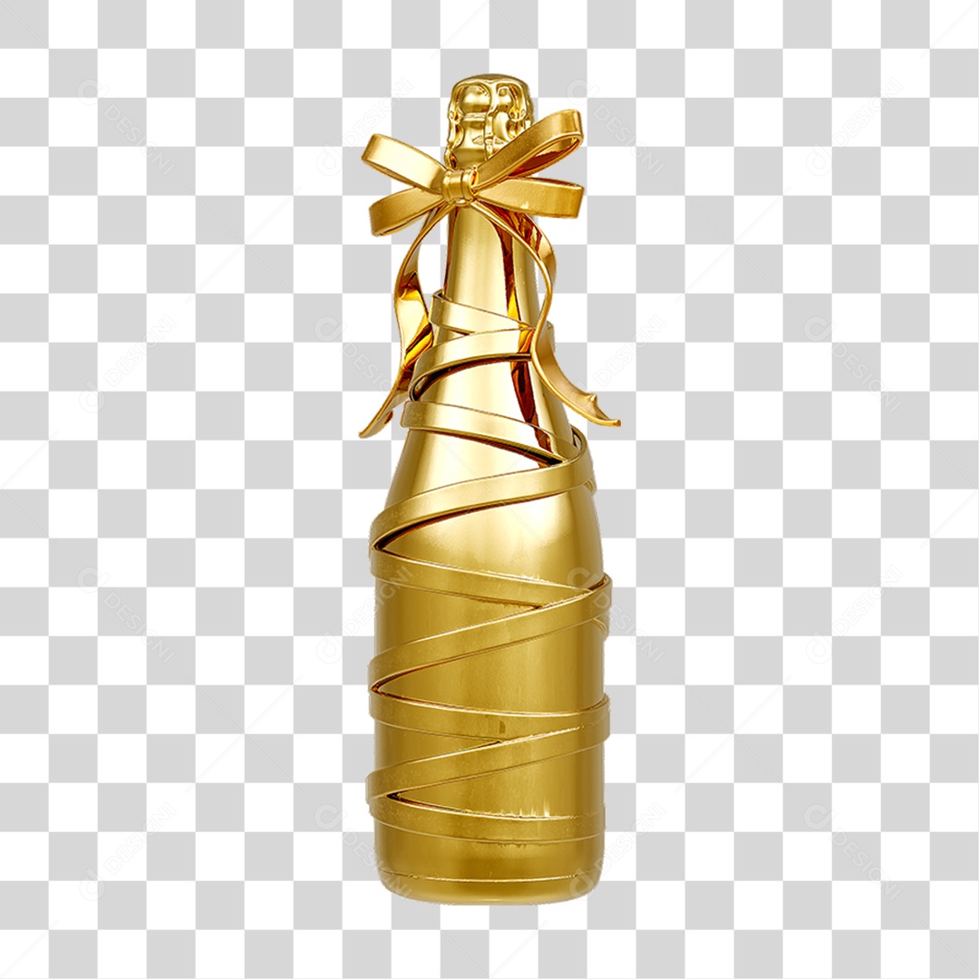 Garrafa de Champanhe Ano Novo PNG Transparente