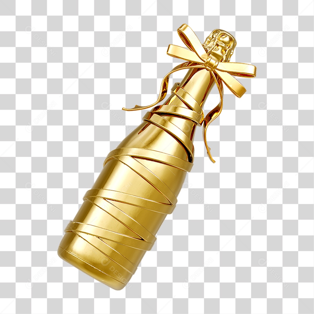 Garrafa de Champanhe Ano Novo PNG Transparente
