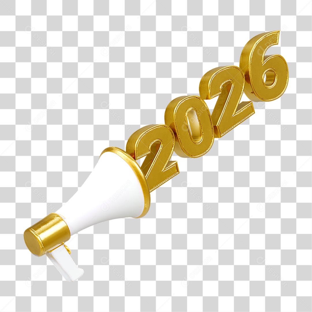 Megafone Números 2026 Ano Novo PNG Transparente