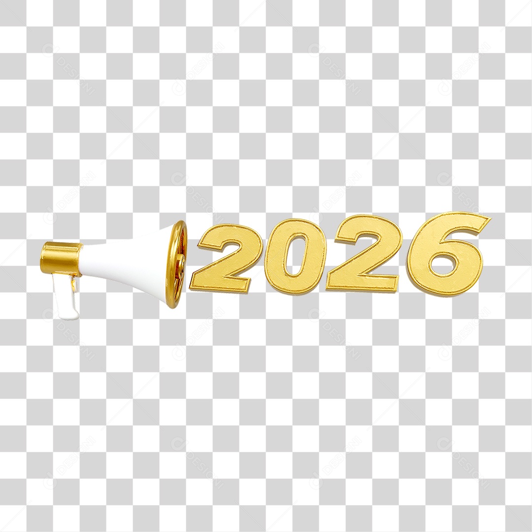 Números 2026 Ano Novo PNG Transparente