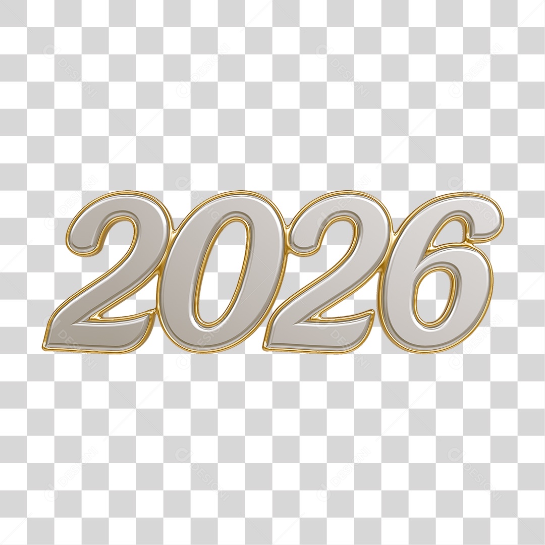 Números 2026 Ano Novo PNG Transparente