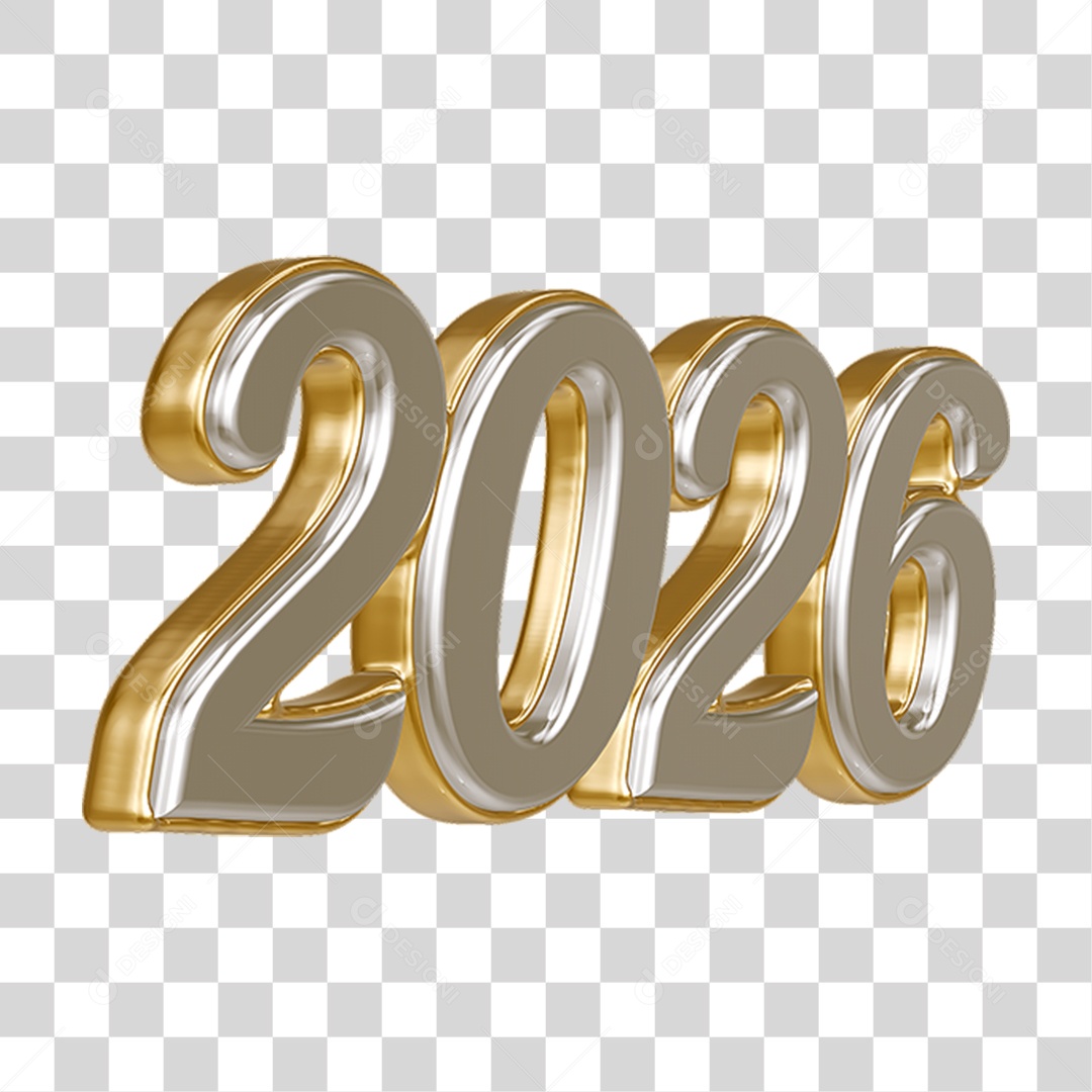 Números 2026 Ano Novo PNG Transparente