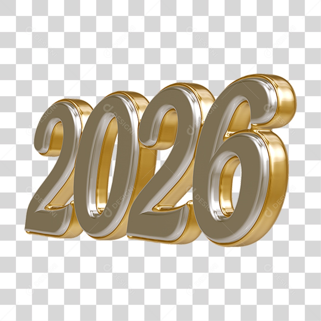 Números 2026 Ano Novo PNG Transparente
