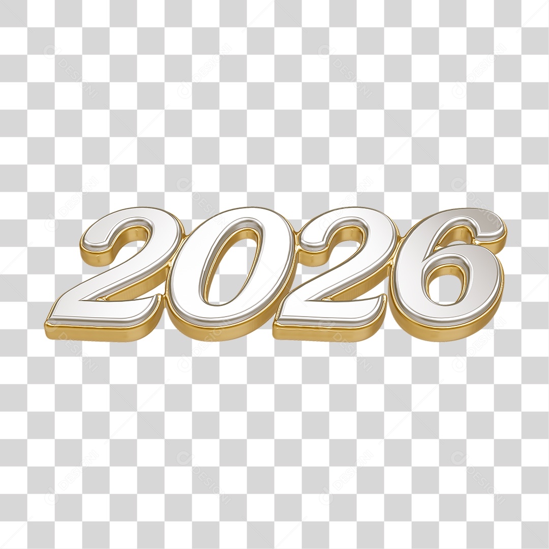 Números 2026 Ano Novo PNG Transparente