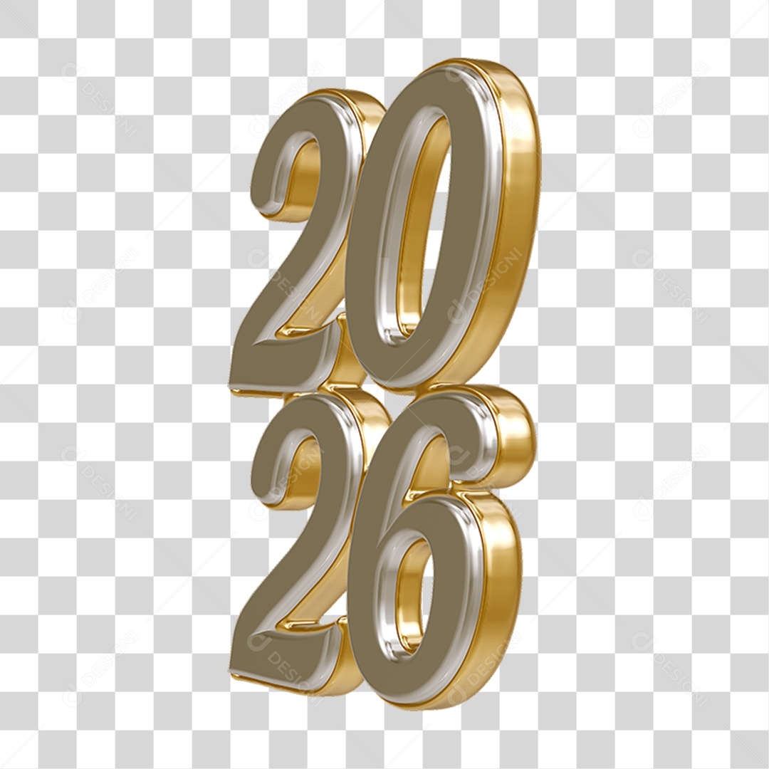 Números 2026 Ano Novo PNG Transparente