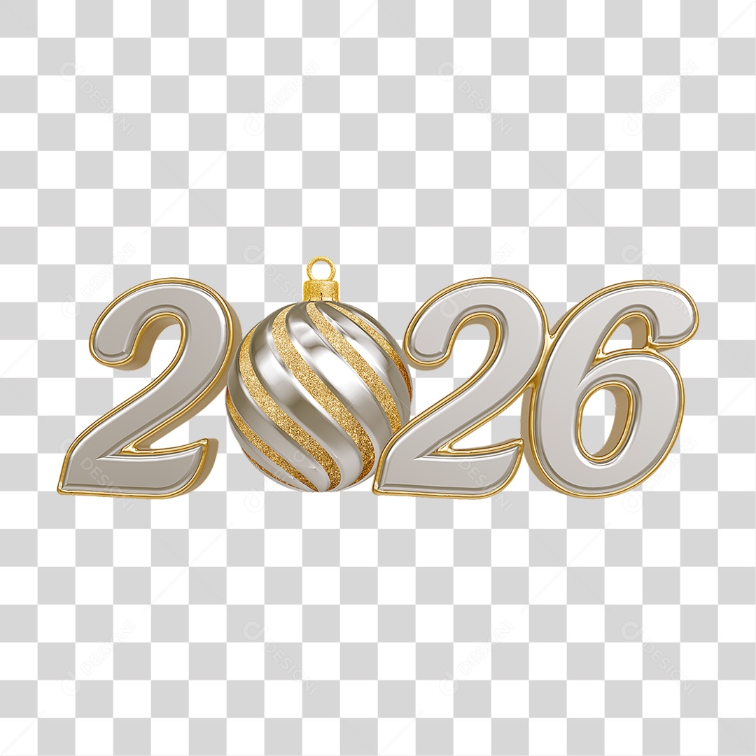 Números 2026 Ano Novo PNG Transparente