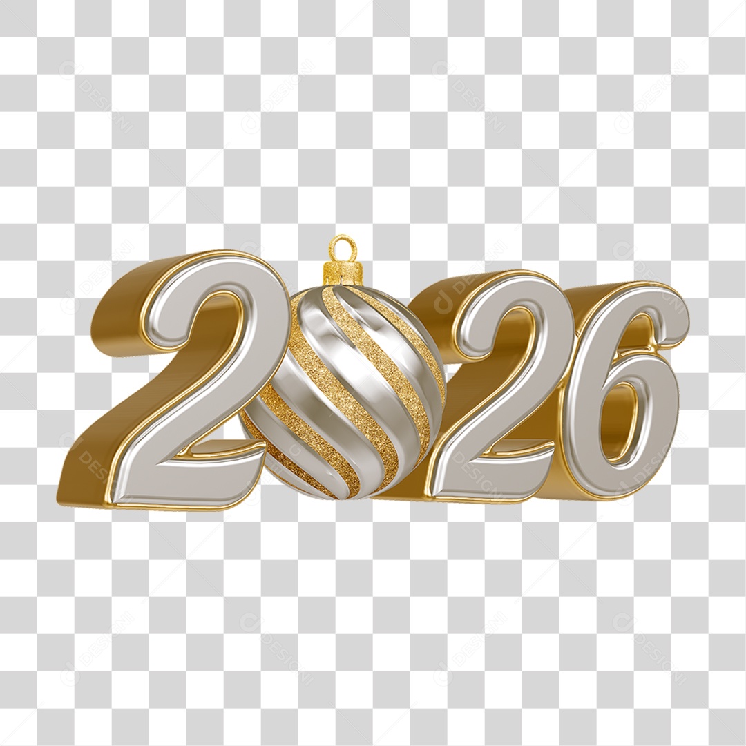 Números 2026 Ano Novo PNG Transparente