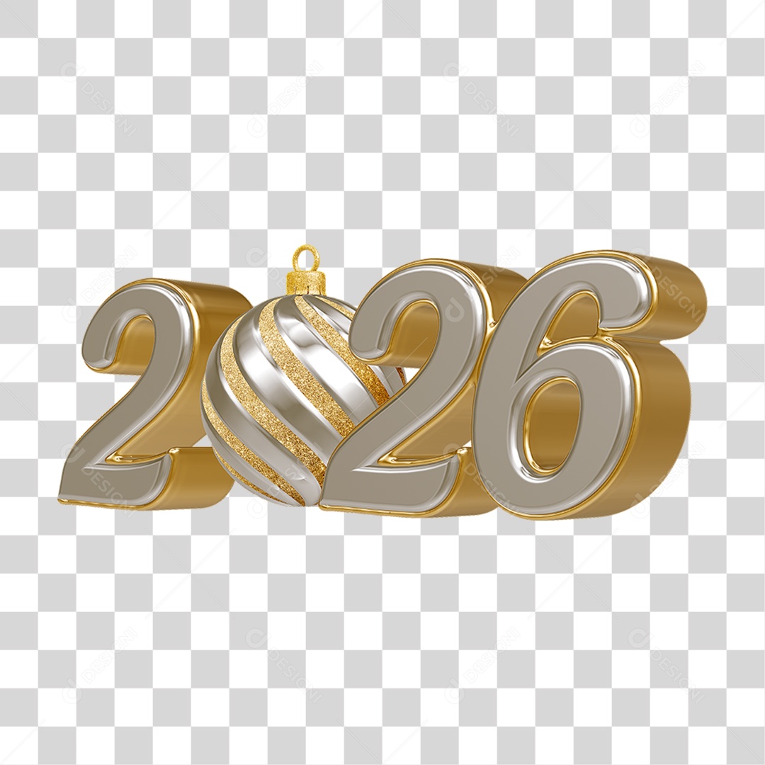 Números 2026 Ano Novo PNG Transparente