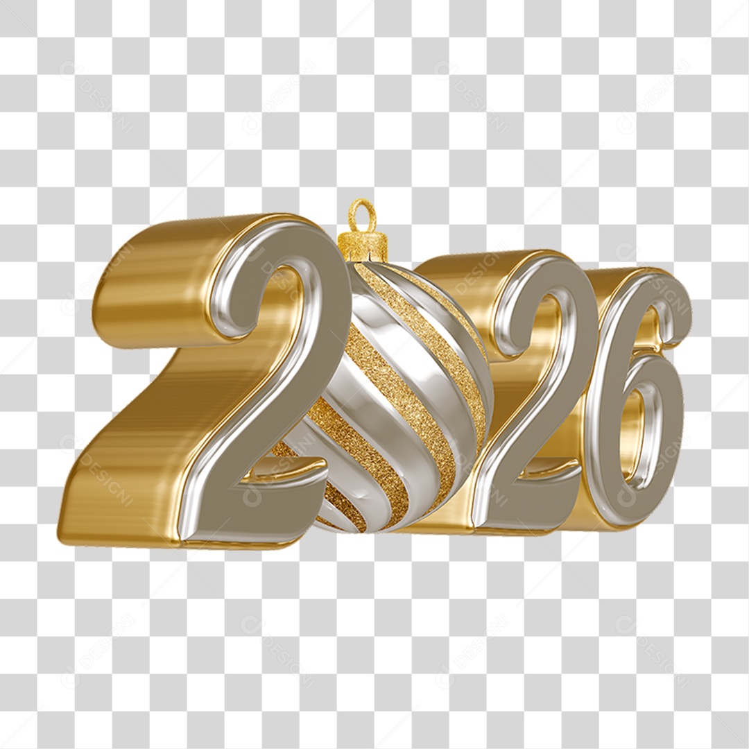 Números 2026 Ano Novo PNG Transparente