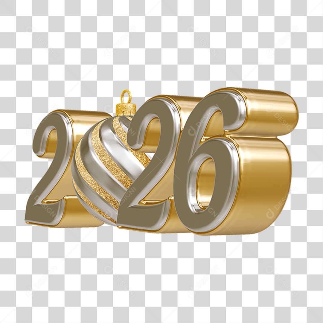 Números 2026 Ano Novo PNG Transparente