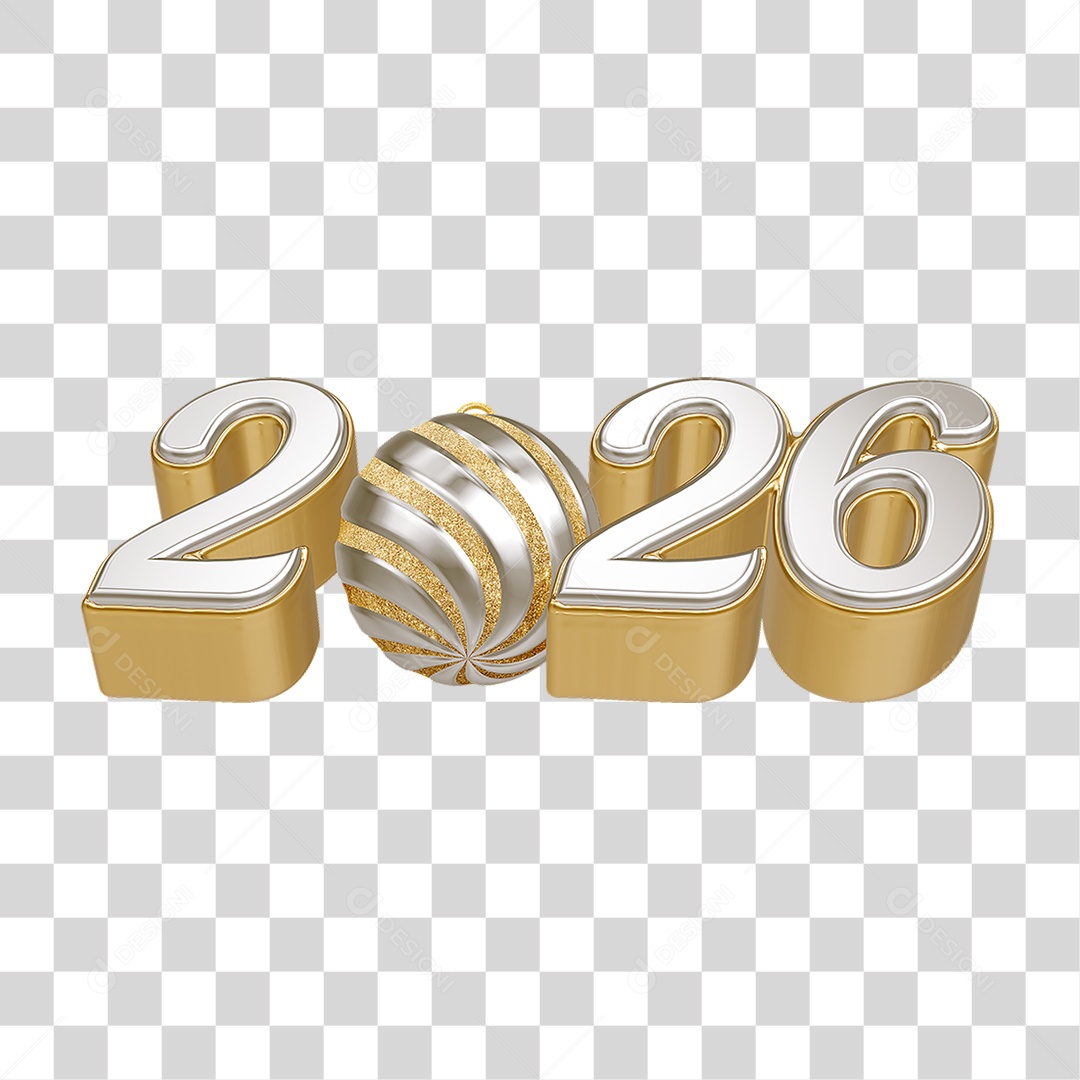 Números 2026 Ano Novo PNG Transparente