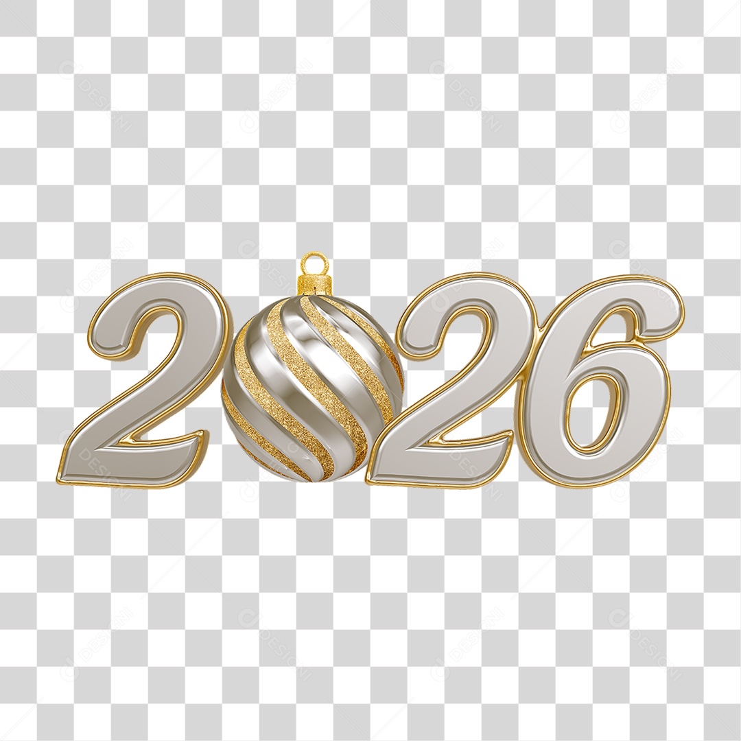 Números 2026 Ano Novo PNG Transparente