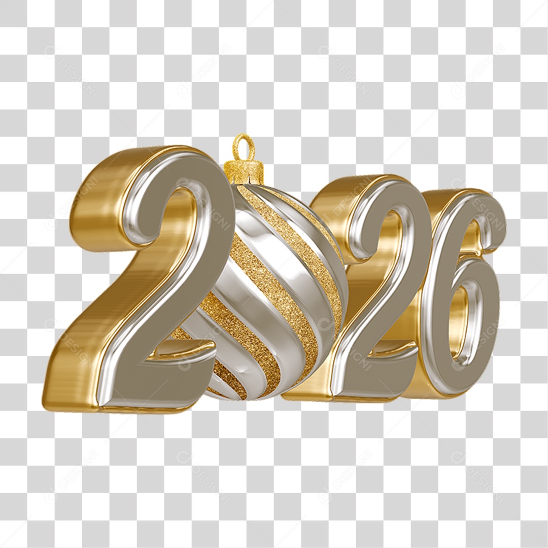 Números 2026 Ano Novo PNG Transparente