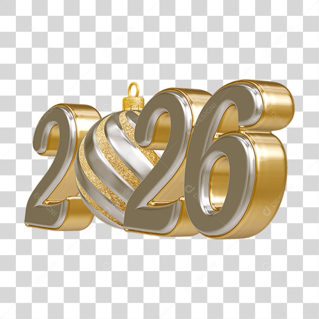 Números 2026 Ano Novo PNG Transparente