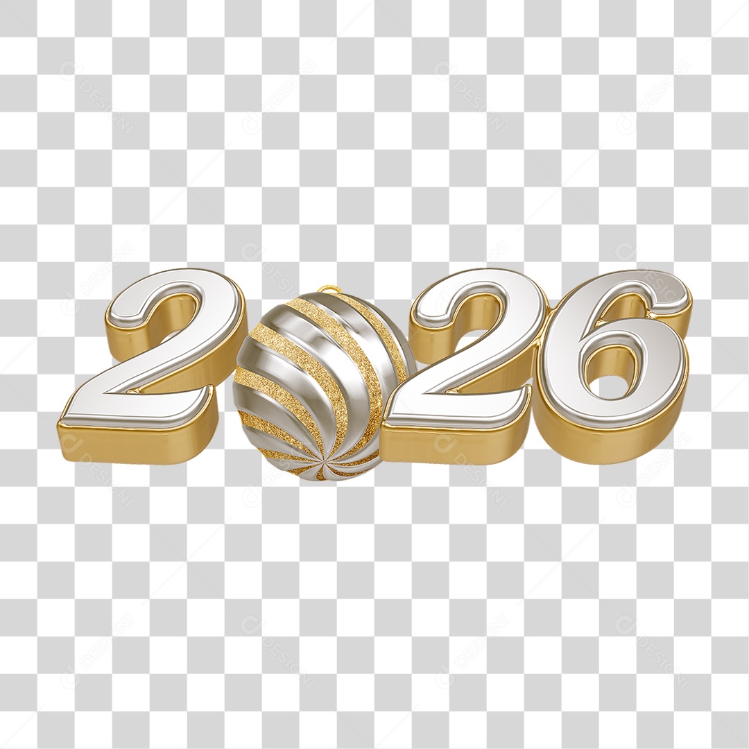 Números 2026 Ano Novo PNG Transparente