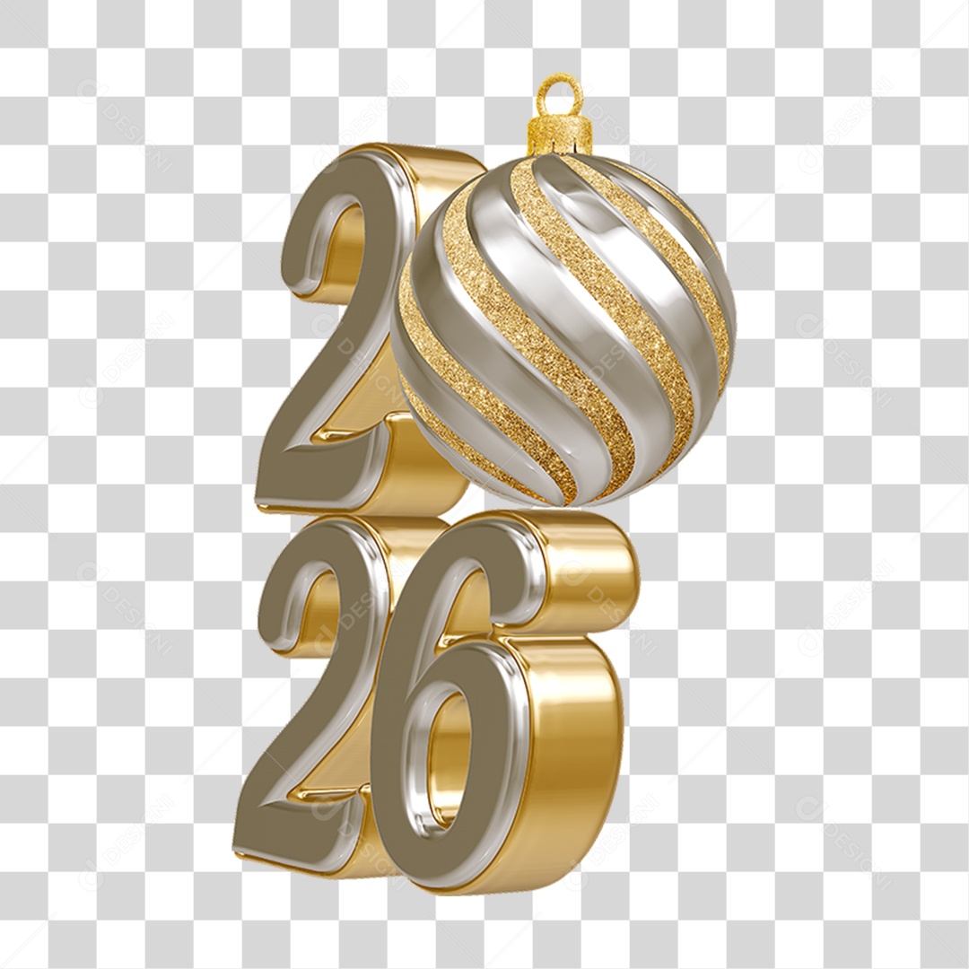 Números 2026 Ano Novo PNG Transparente