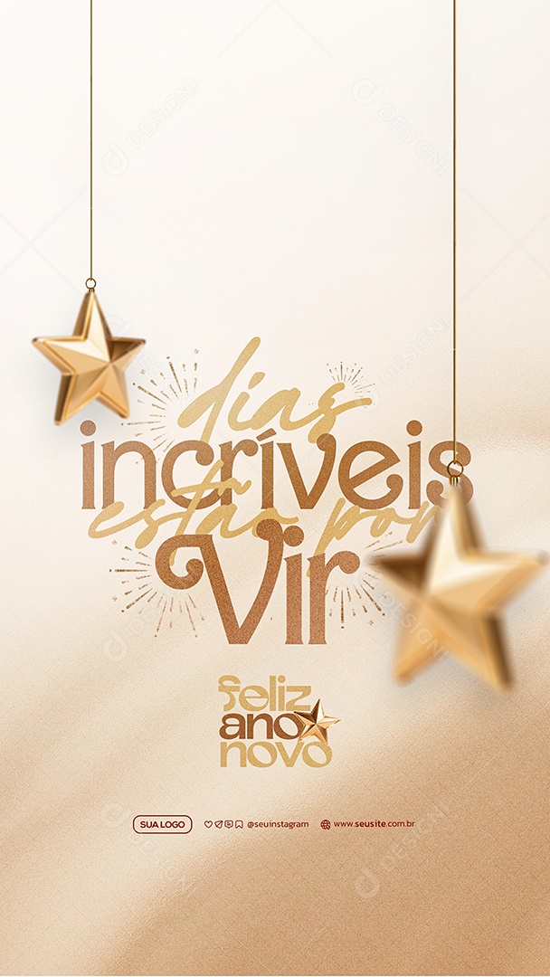 Story Feliz Ano Novo 2026 01 de Janeiro Social Media PSD Editável