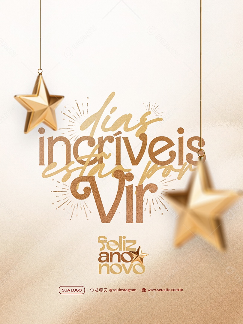 Feliz Ano Novo 2026 01 de Janeiro Social Media PSD Editável