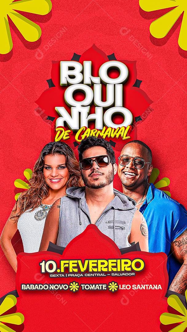Story Flyer Bloquinho Carnaval Social Media PSD Editável