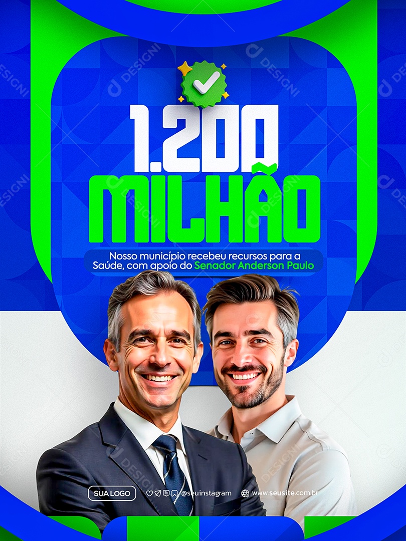 Prefeitura Entrega para Saúde Social Media PSD Editável