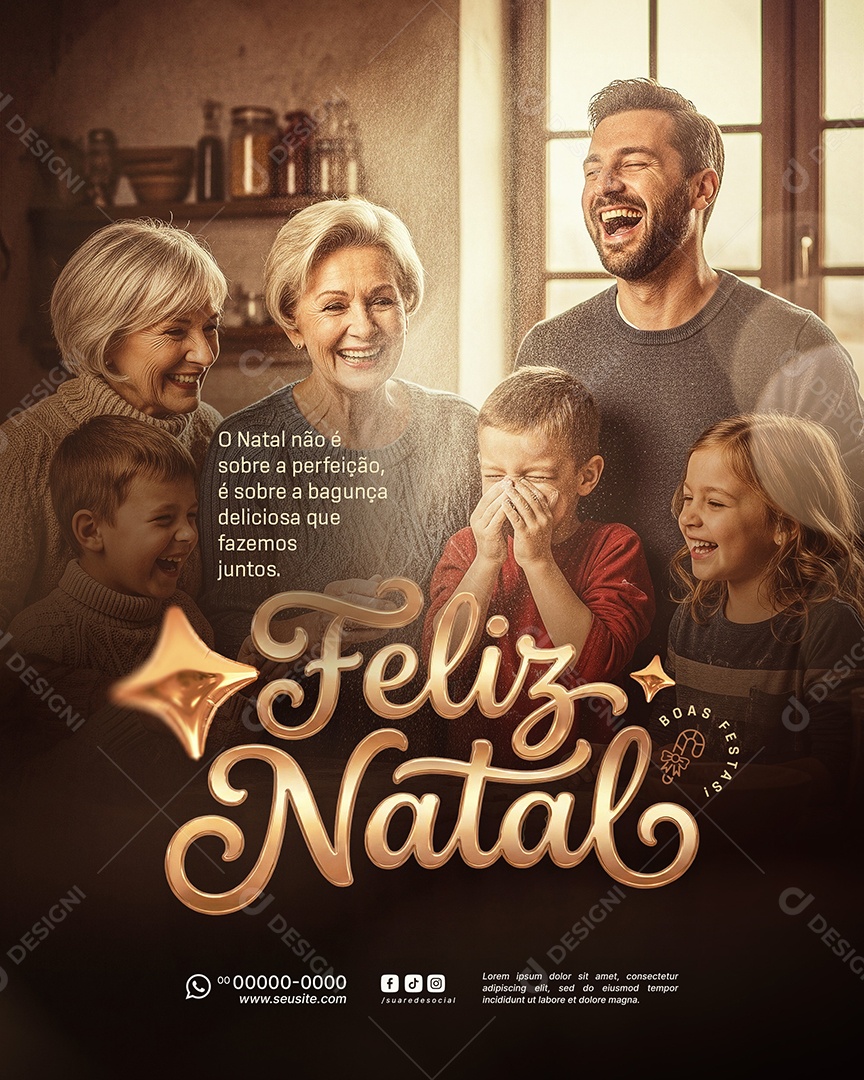 Feliz Natal 25 de Dezembro Social Media PSD Editável