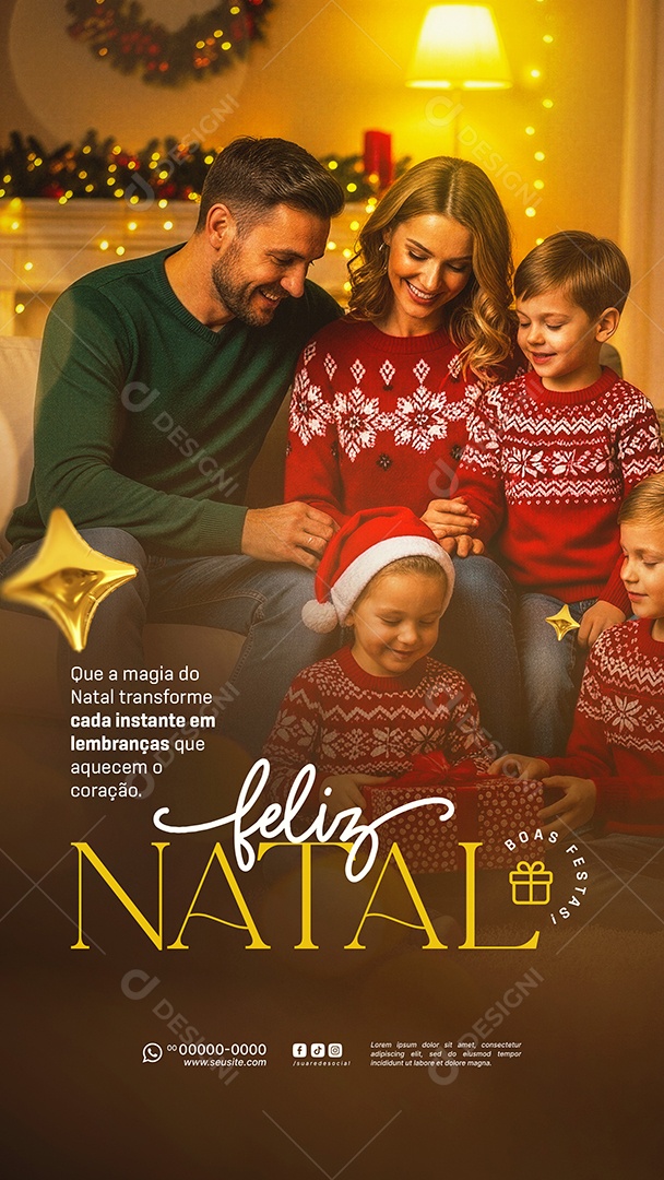 Story Feliz Natal 25 de Dezembro Social Media PSD Editável