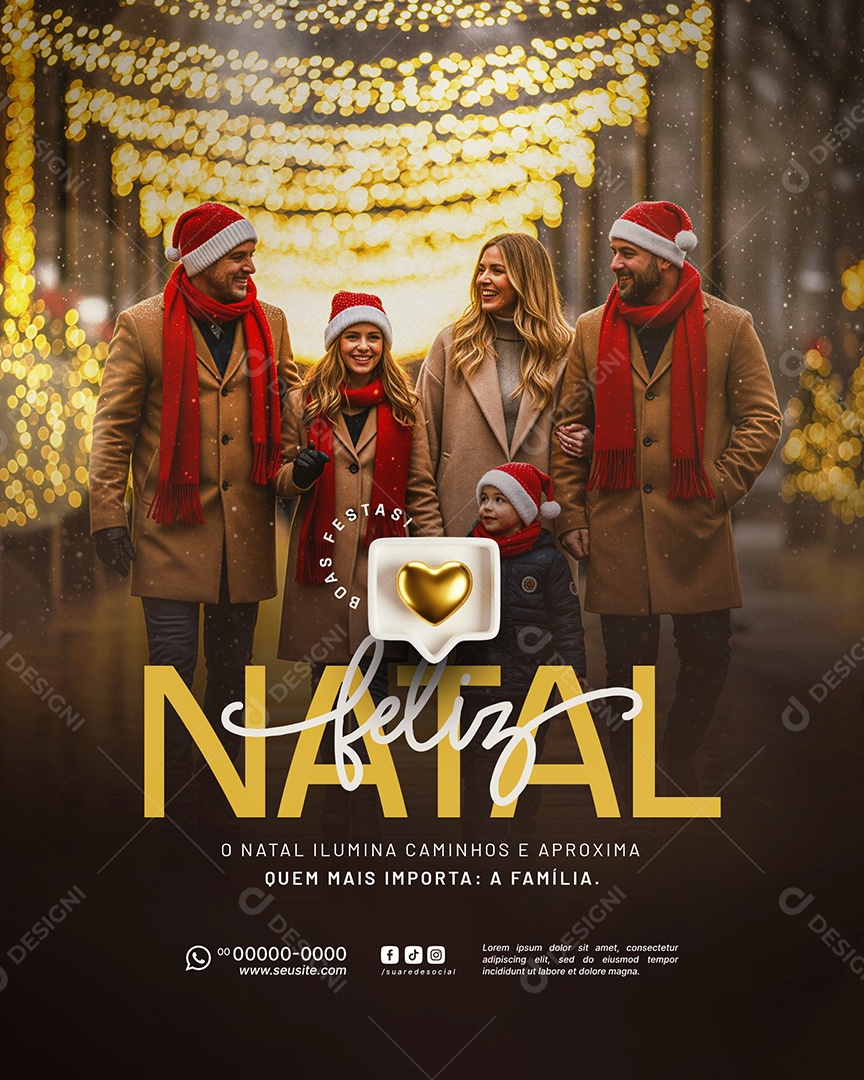 Feliz Natal 25 de Dezembro Social Media PSD Editável