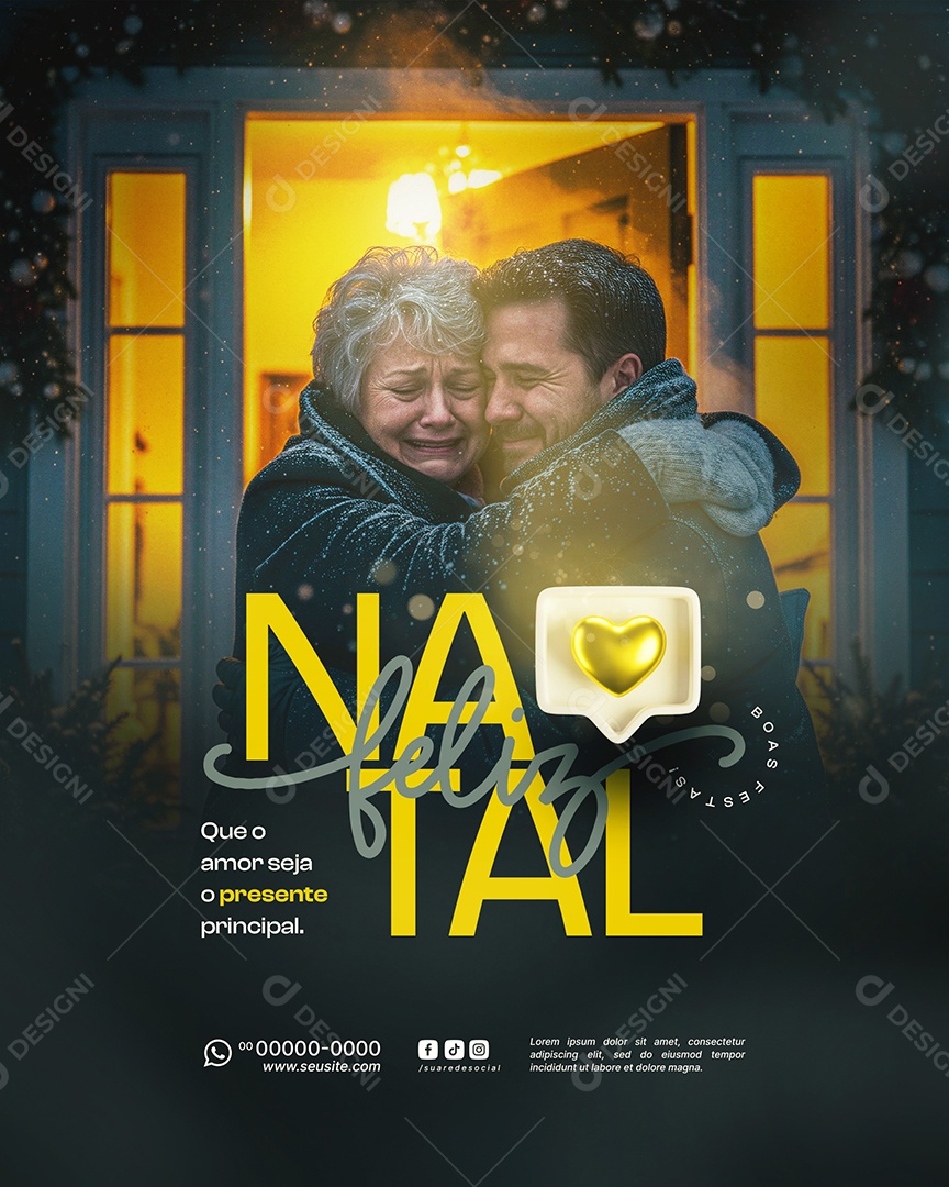 Feliz Natal 25 de Dezembro Social Media PSD Editável