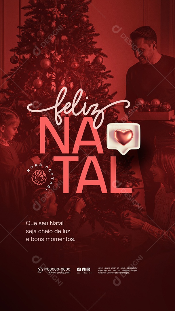 Story Feliz Natal 25 de Dezembro Social Media PSD Editável