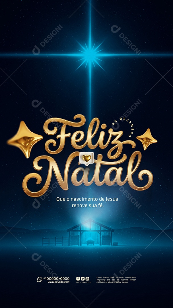 Story Feliz Natal 25 de Dezembro Social Media PSD Editável