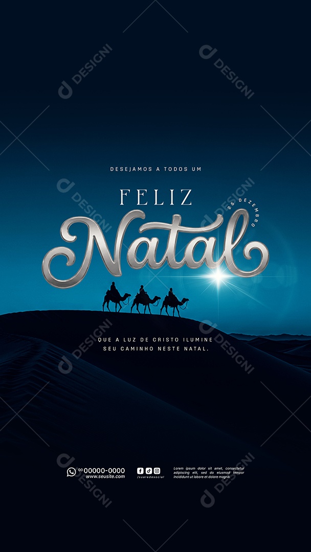 Story Feliz Natal 25 de Dezembro Social Media PSD Editável