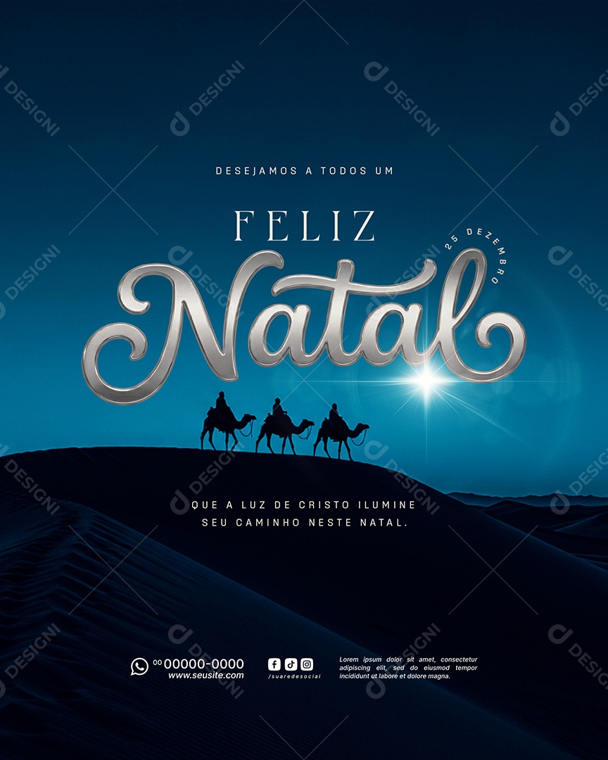 Feliz Natal 25 de Dezembro Social Media PSD Editável