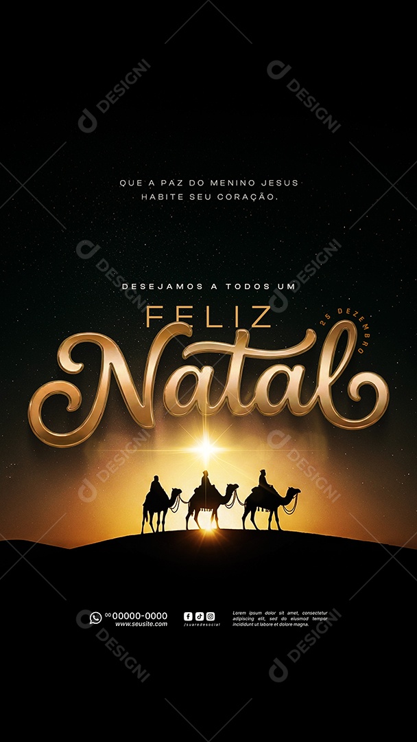 Story Feliz Natal 25 de Dezembro Social Media PSD Editável