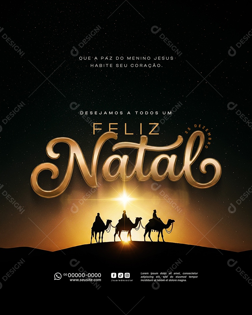 Feliz Natal 25 de Dezembro Social Media PSD Editável
