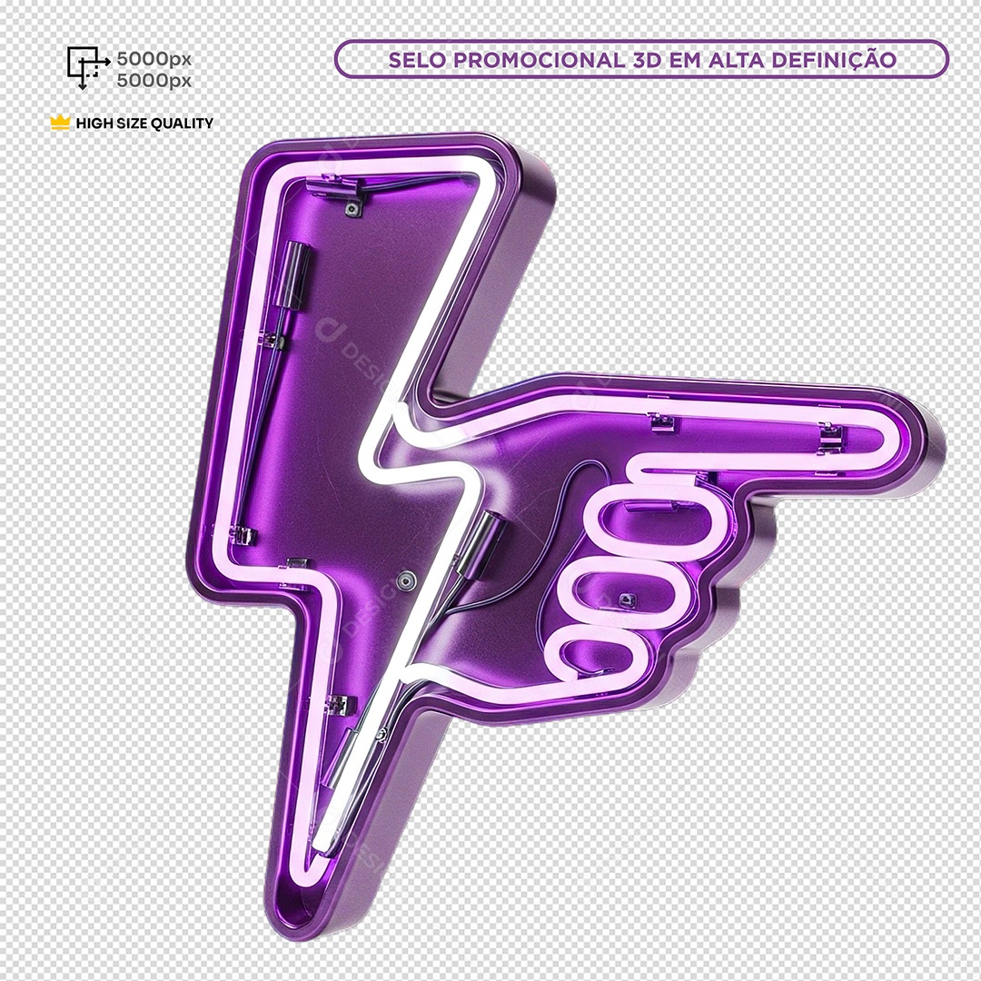 Elemento 3D Raio Apontando PSD Editável