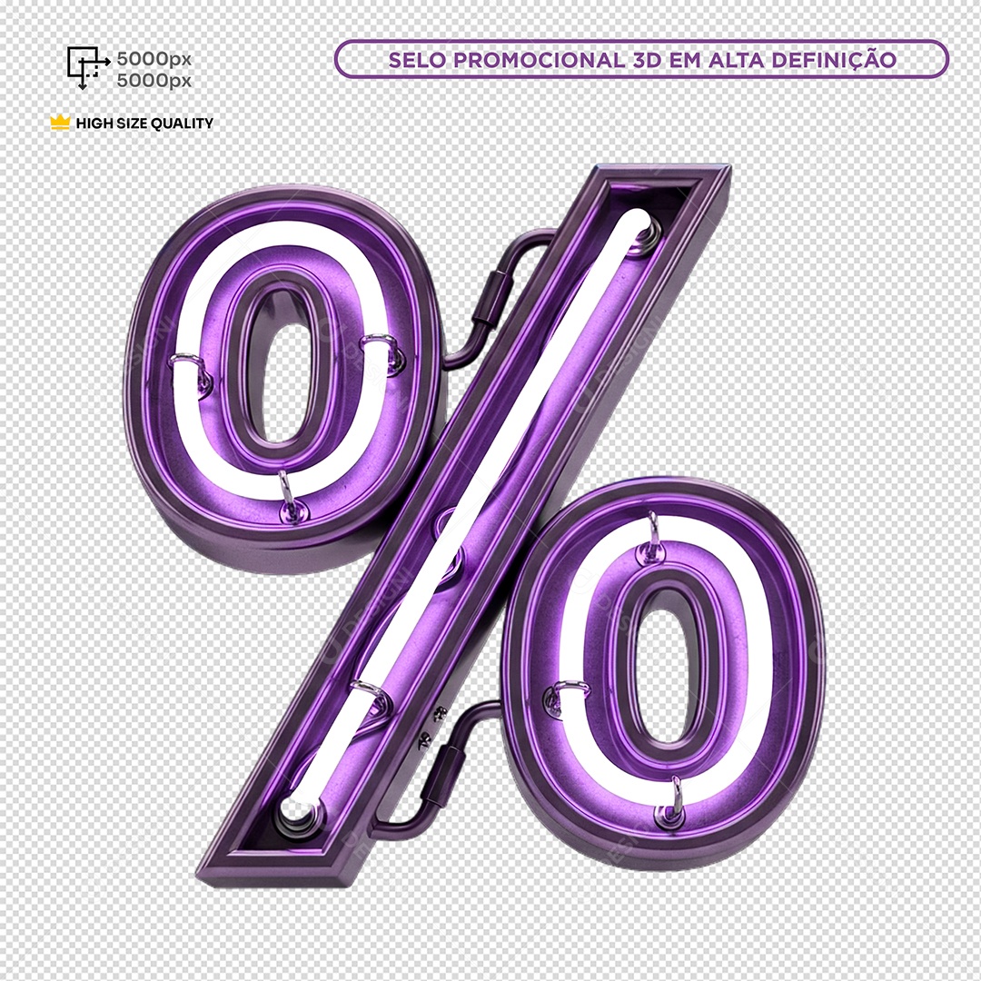 Elemento 3D Porcentagem Para Composição PSD Editável