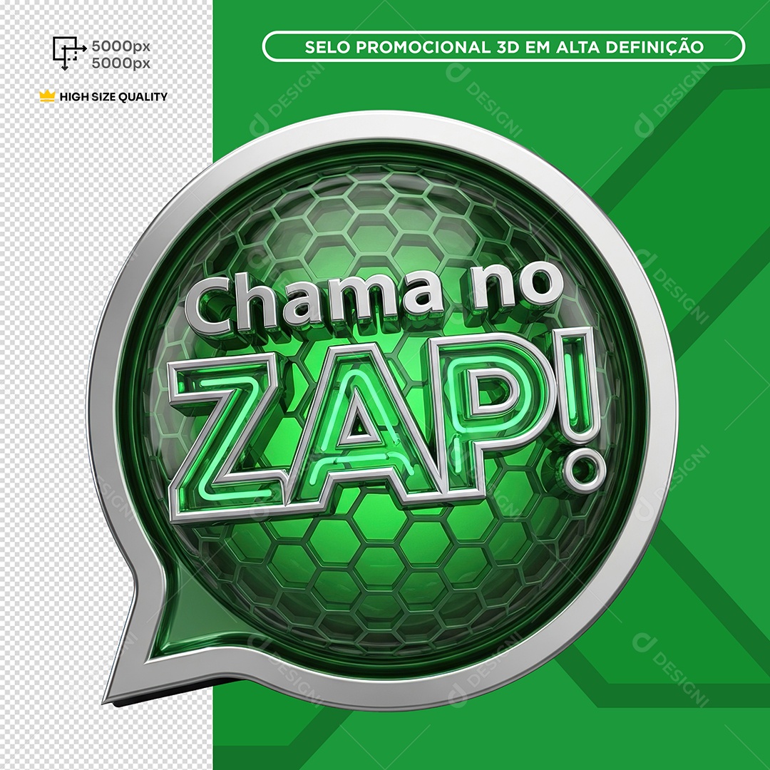 Selo 3D Chama no Zap PSD Editável